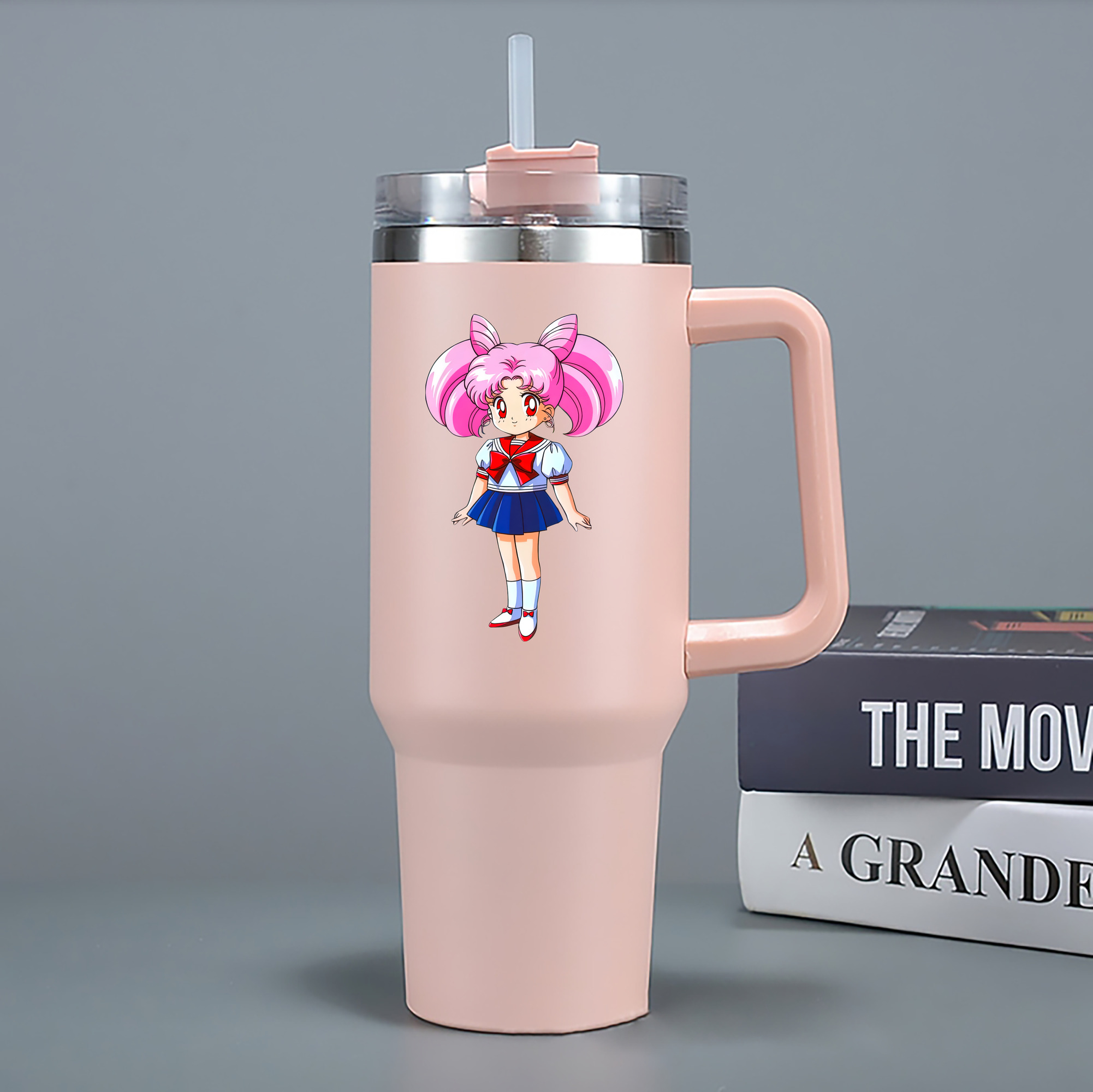 （画像用） 美少女戦士セーラームーン ちびうさ Sailor Moon Chibiusa Tsukino Usagi Small Lady Serenity 1200mL車用タンブラー - クリスタルステッカー（プラスチックストロー付き）